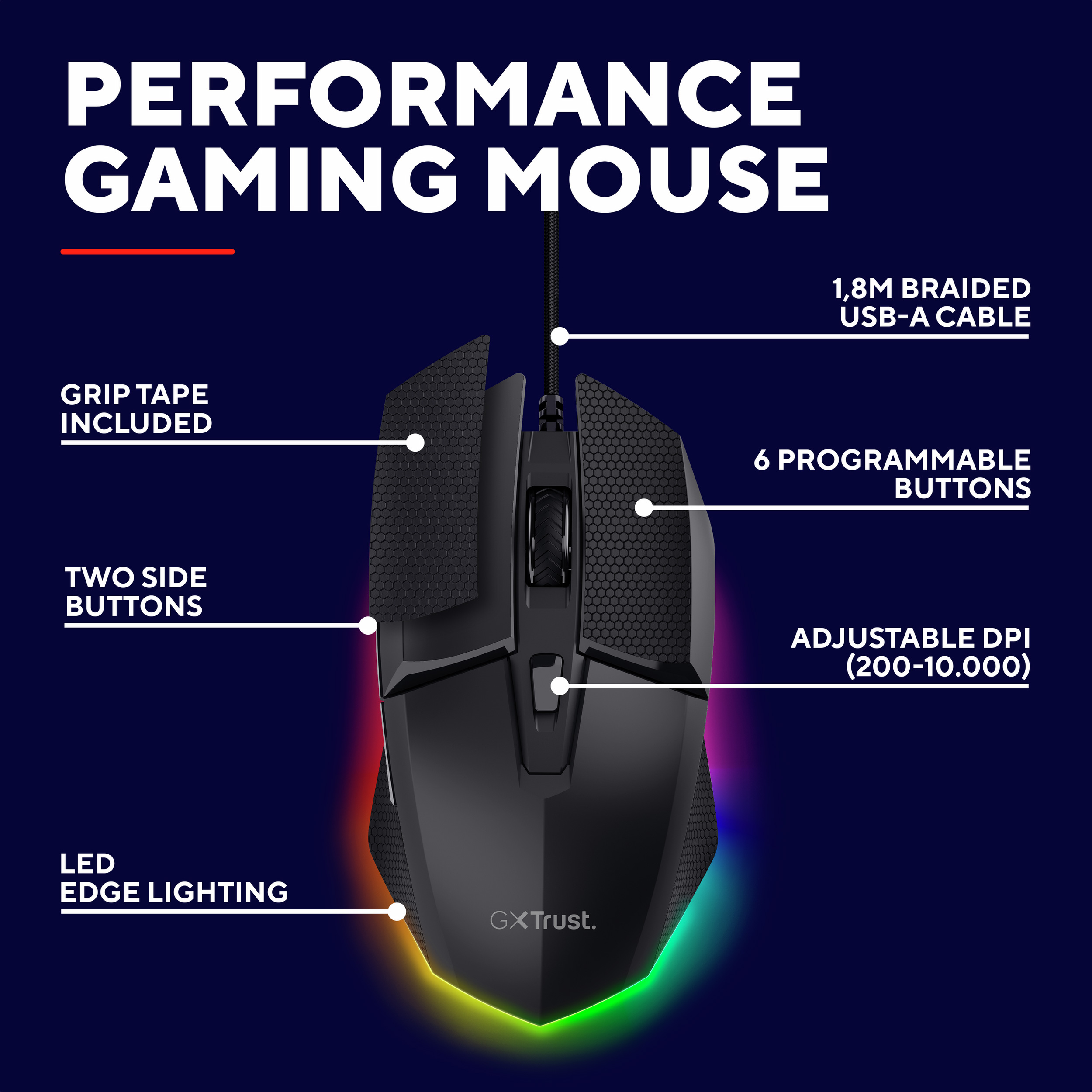 Миша ігрова TRUST Gaming GXT 121 Felox+ (25603)