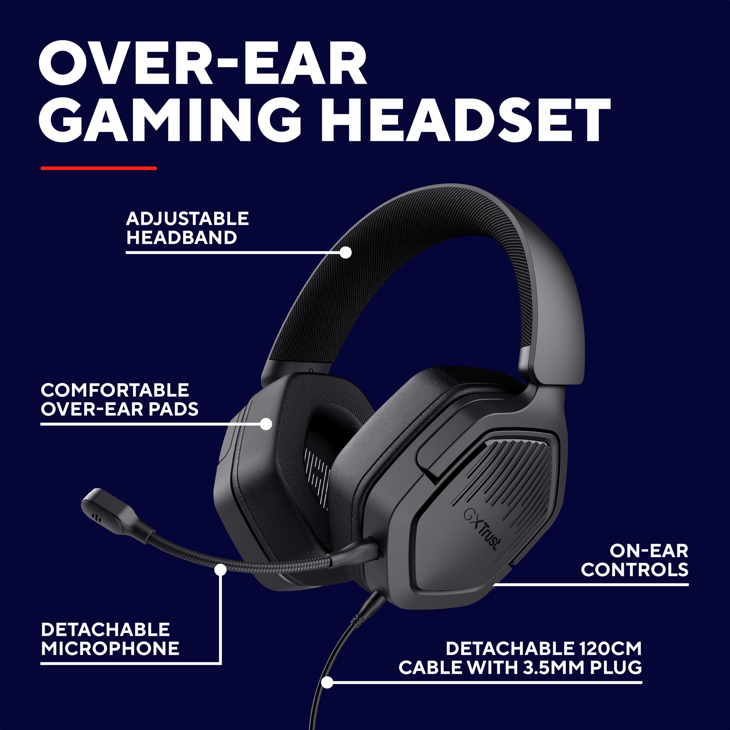 Наушники геймерские TRUST Gaming GXT 492 Carus Black (25447)
