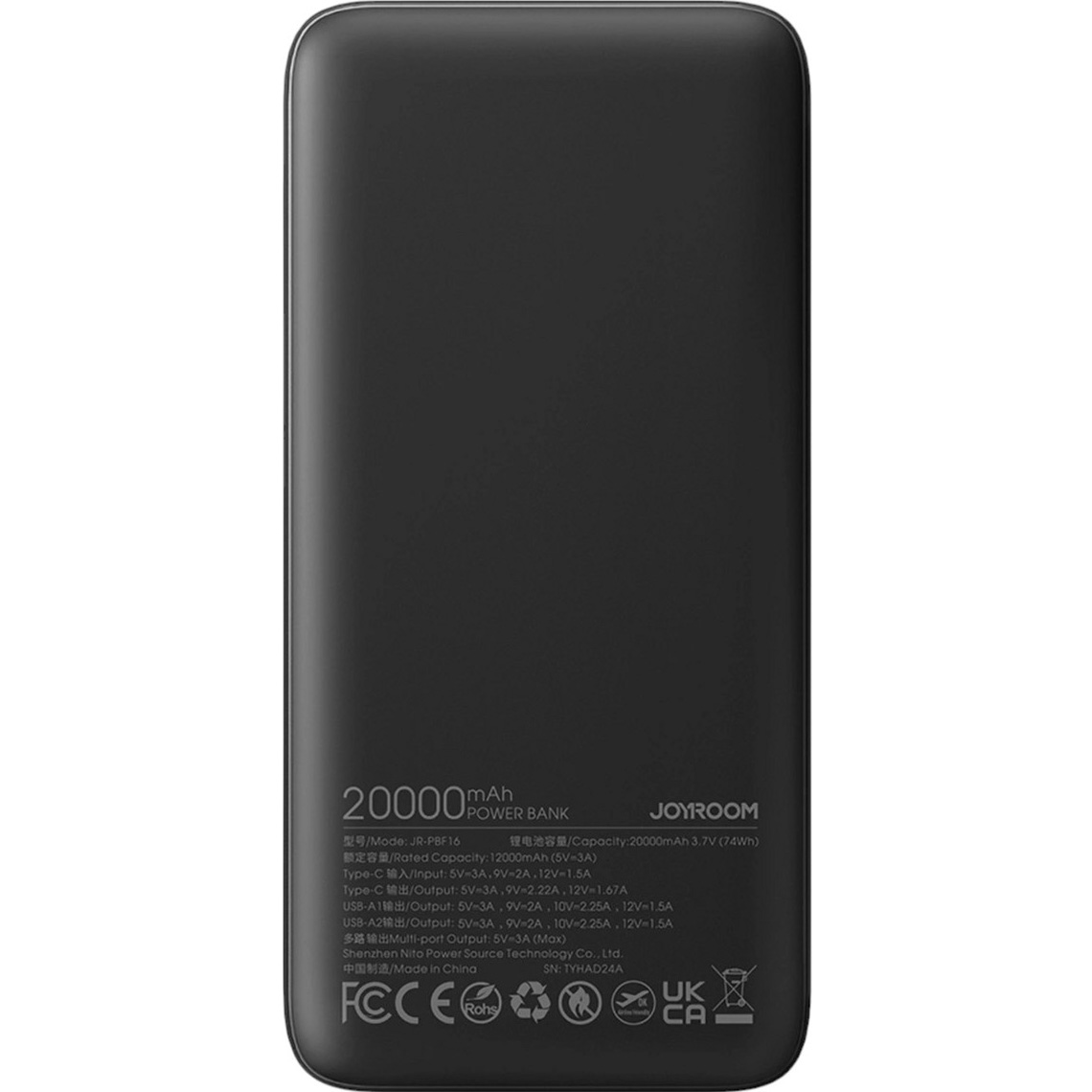 Повербанк JOYROOM JR-PBF16 22.5W 20000mAh Black