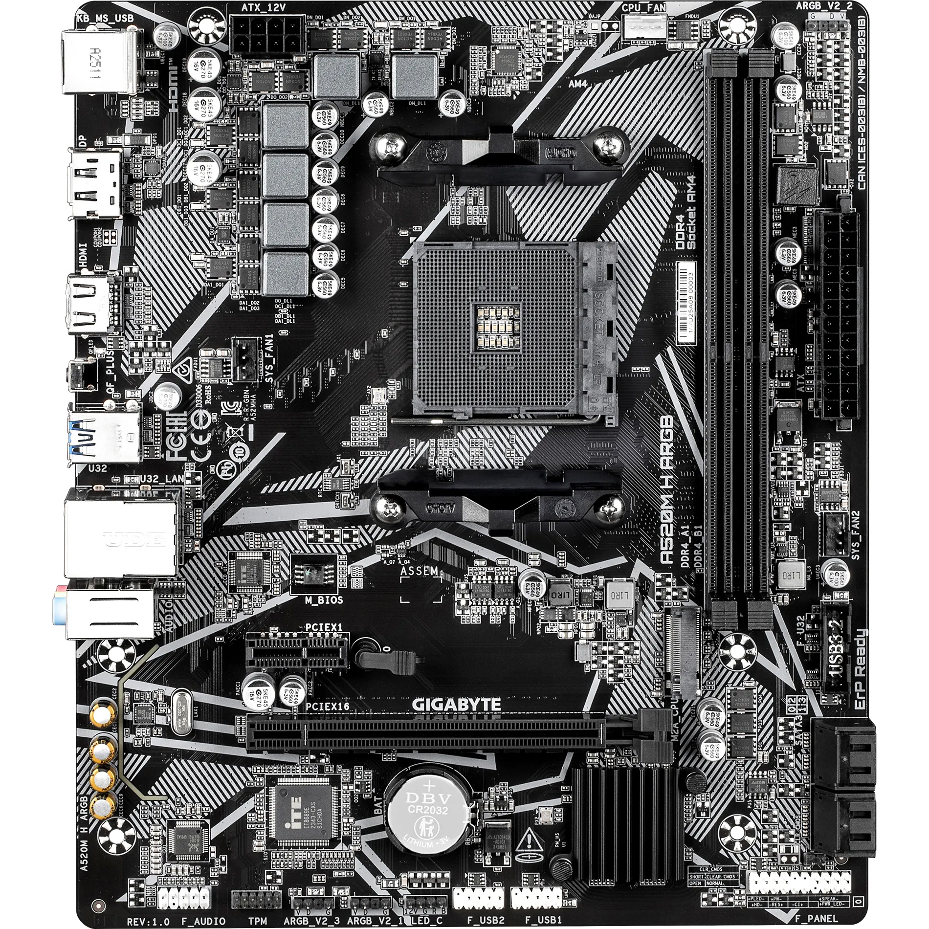 Материнская плата GIGABYTE A520M H ARGB