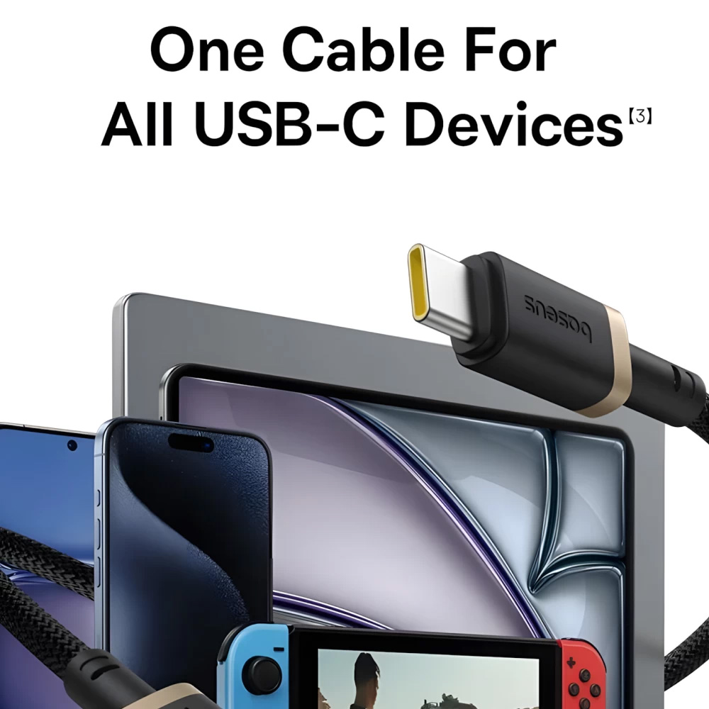 Кабель BASEUS Dura Series Fast Charging Cable Type-C to Type-C 100W 2м Black/Red (P10377803U01-03)