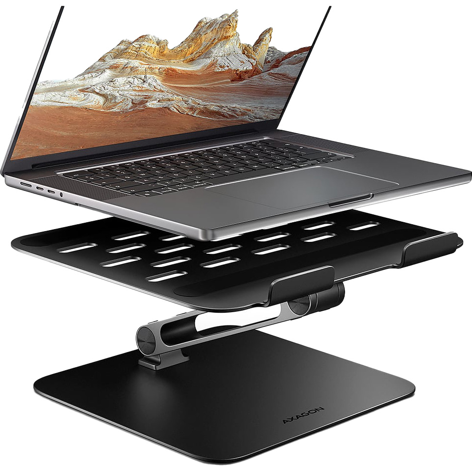 Підставка для ноутбука AXAGON Aluminum HQ Stand for Laptop & Tablet Black (STND-LQB)