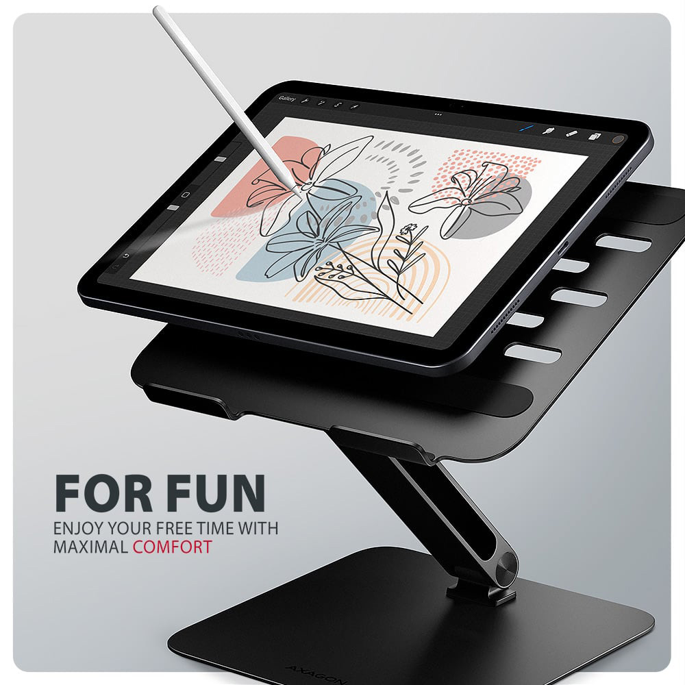 Підставка для ноутбука AXAGON Aluminum HQ Stand for Laptop & Tablet Black (STND-LQB)