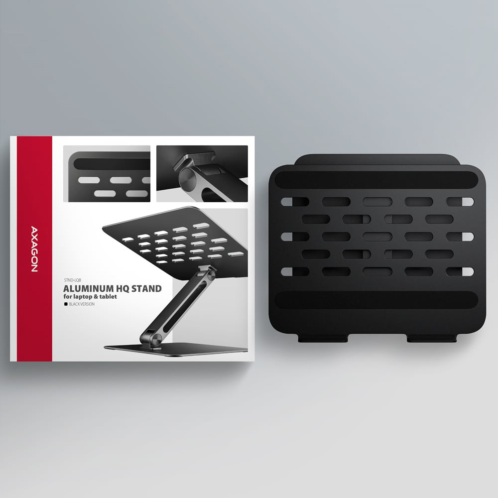 Підставка для ноутбука AXAGON Aluminum HQ Stand for Laptop & Tablet Black (STND-LQB)