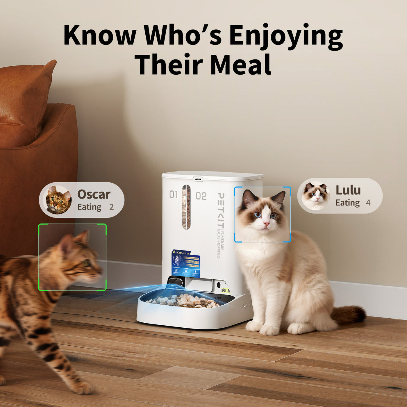 Розумна годівниця PETKIT YumShare Dual-hopper 2 Automatic Feeder with Camera White (P592)