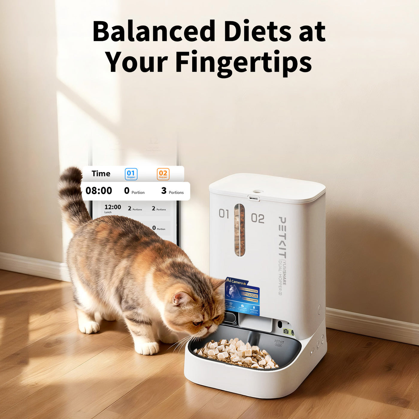 Розумна годівниця PETKIT YumShare Dual-hopper 2 Automatic Feeder with Camera White (P592)