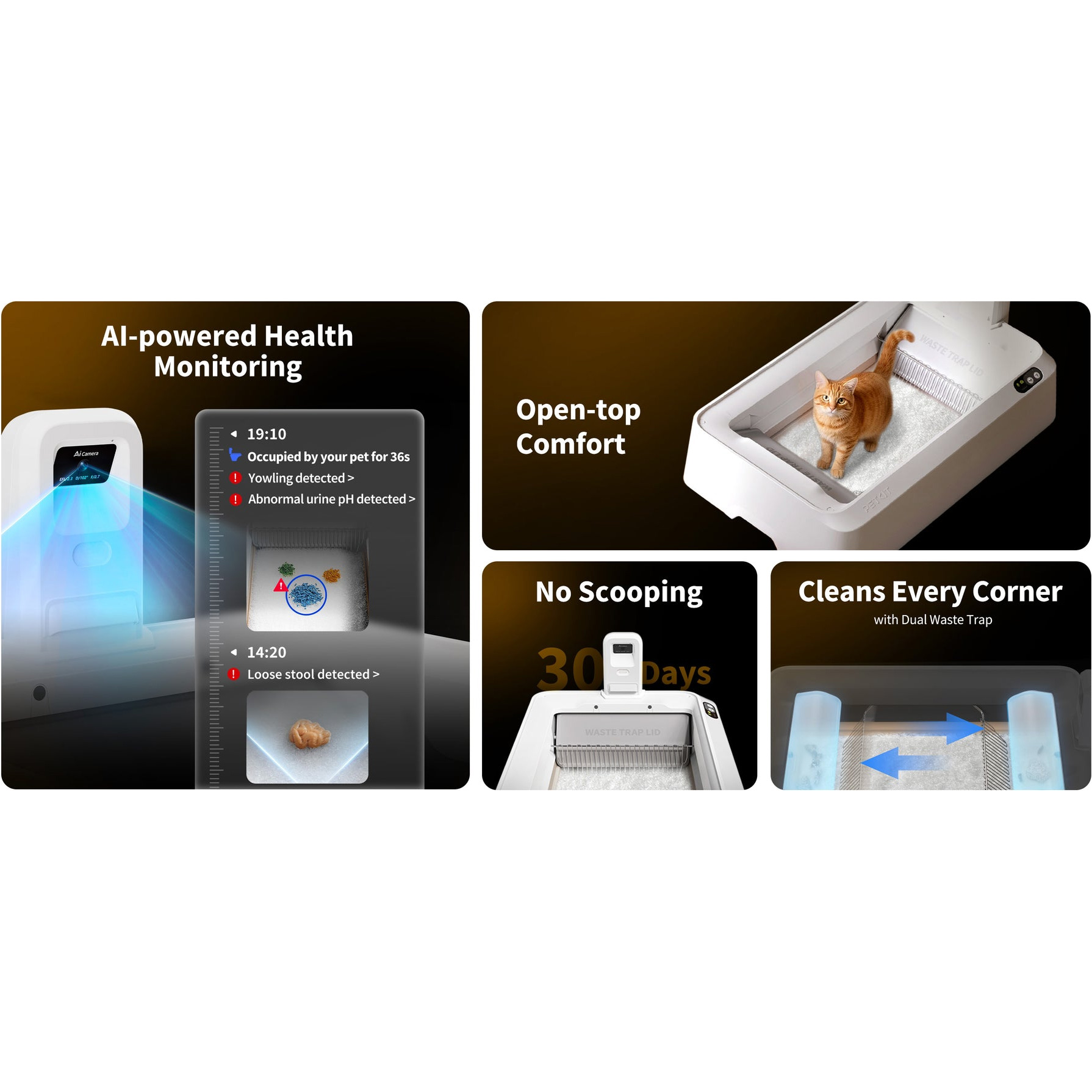 Розумний лоток для котів PETKIT Purobot Crystal Duo Automatic Cat Litter Box with Camera White (P9905)