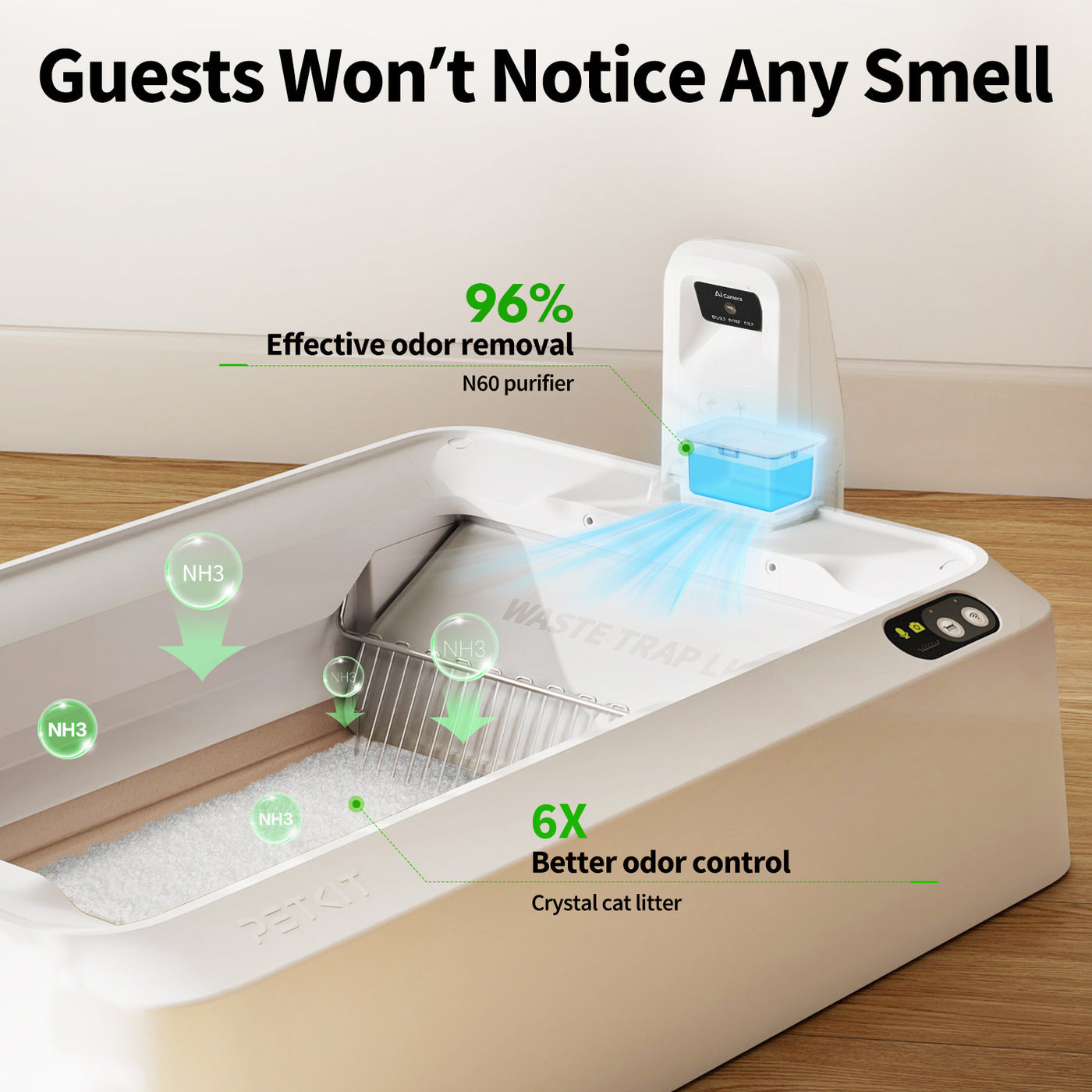 Розумний лоток для котів PETKIT Purobot Crystal Duo Automatic Cat Litter Box with Camera White (P9905)