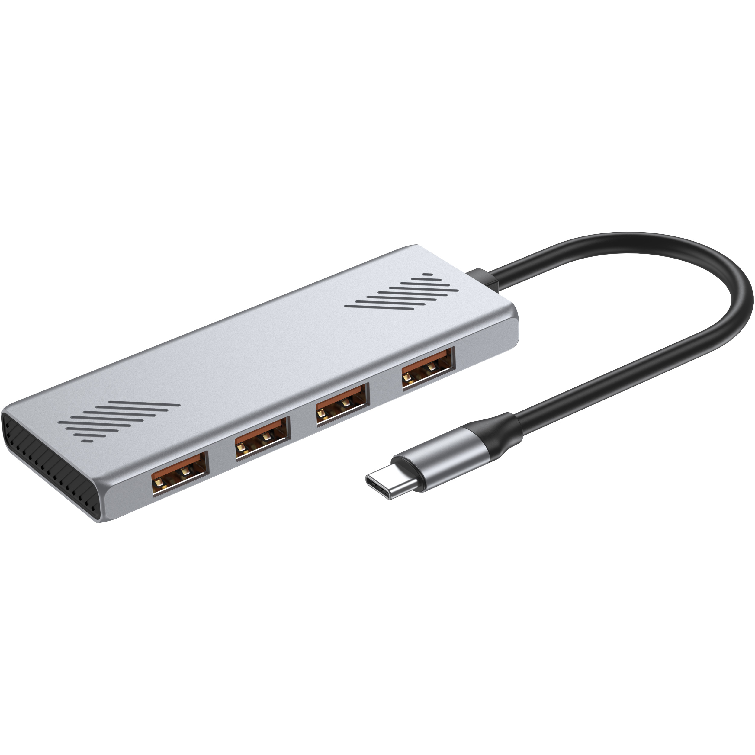 USB-хаб GEMBIRD USB-C to 4xUSB-A 3.2 Gen. 2 Silver (UHB-CM-U310-A4-01)
