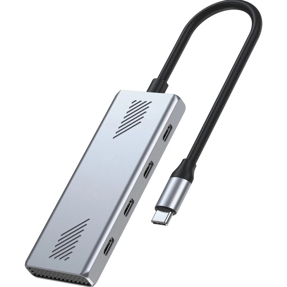 USB-хаб GEMBIRD USB-C to 4xUSB-C 3.2 Gen. 2 Silver (UHB-CM-U310-C4-01)