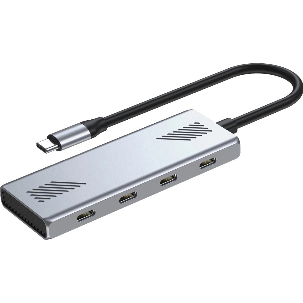 USB-хаб GEMBIRD USB-C to 4xUSB-C 3.2 Gen. 2 Silver (UHB-CM-U310-C4-01)