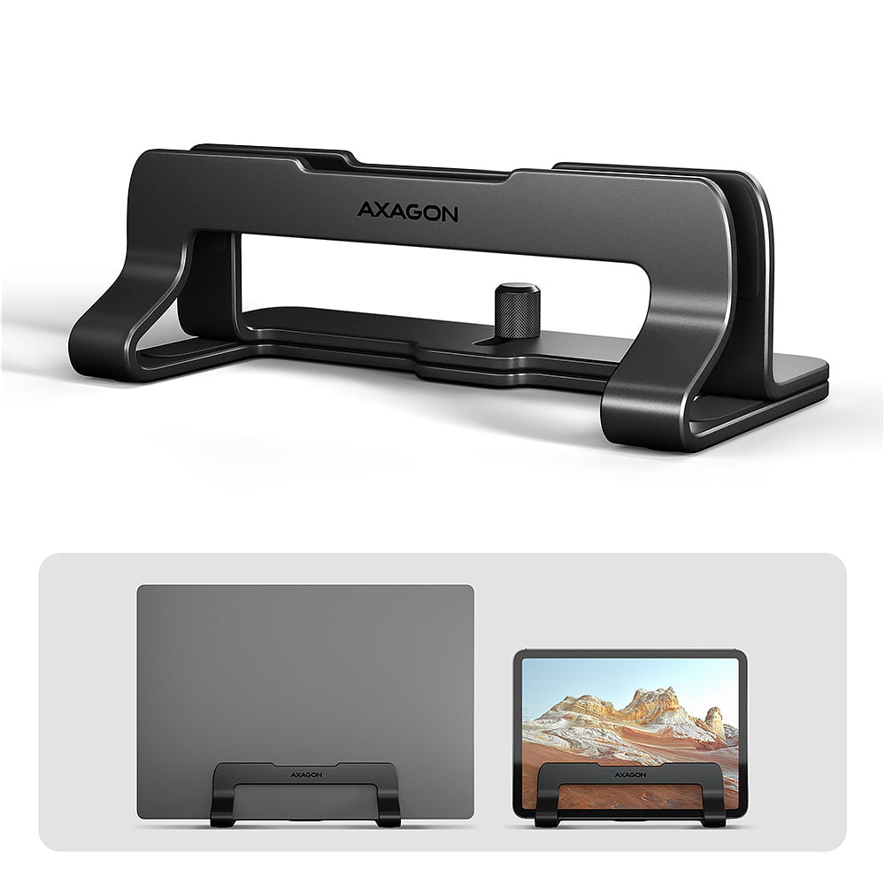 Вертикальная подставка для ноутбука AXAGON Vertical Stand for Laptops and Tablets Black (STND-VB)