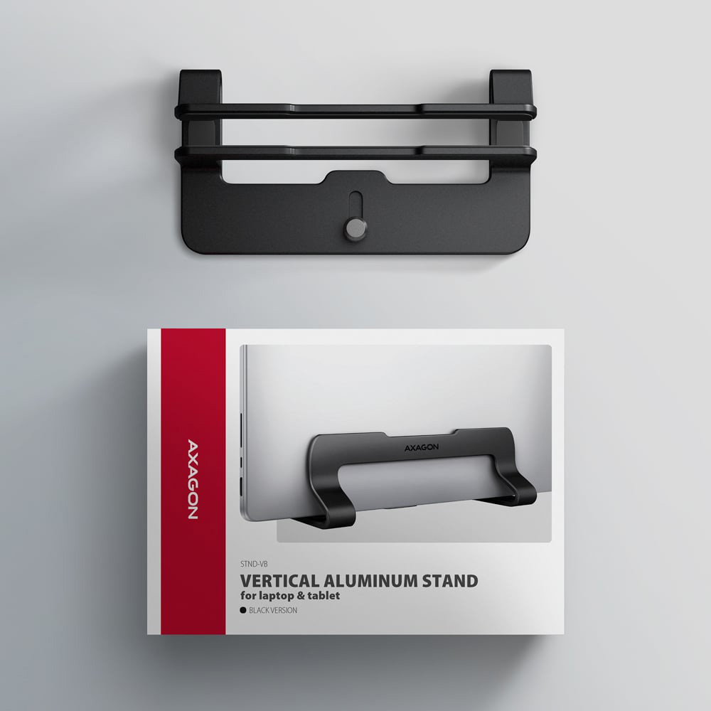Вертикальная подставка для ноутбука AXAGON Vertical Stand for Laptops and Tablets Black (STND-VB)