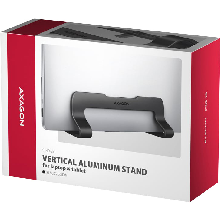 Вертикальная подставка для ноутбука AXAGON Vertical Stand for Laptops and Tablets Black (STND-VB)