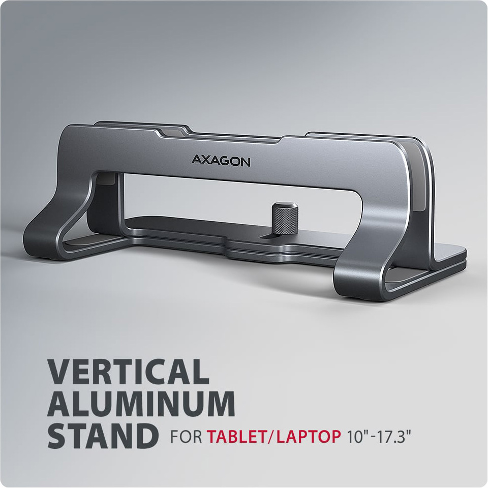 Вертикальна підставка для ноутбука AXAGON Vertical Stand for Laptops and Tablets Gray (STND-VG)