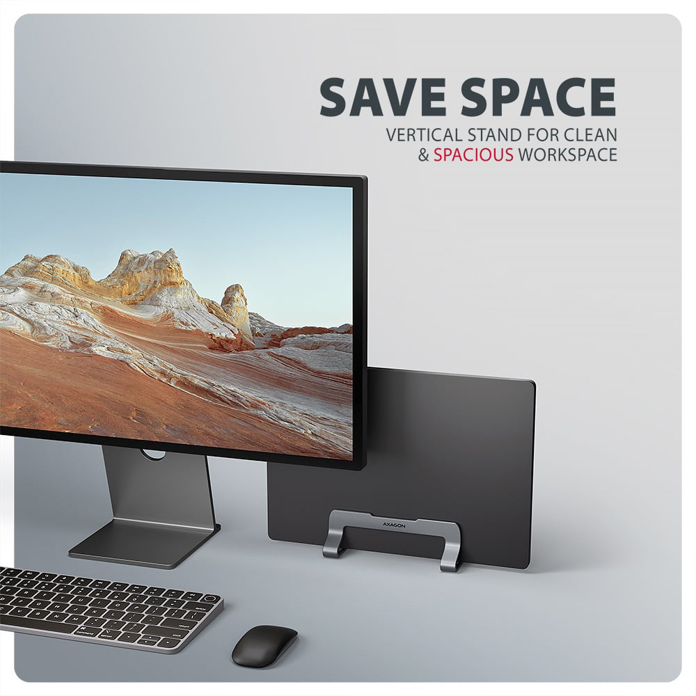 Вертикальна підставка для ноутбука AXAGON Vertical Stand for Laptops and Tablets Gray (STND-VG)