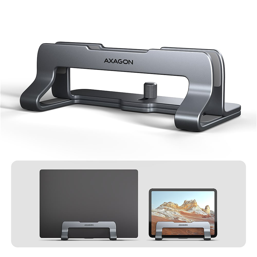Вертикальна підставка для ноутбука AXAGON Vertical Stand for Laptops and Tablets Gray (STND-VG)