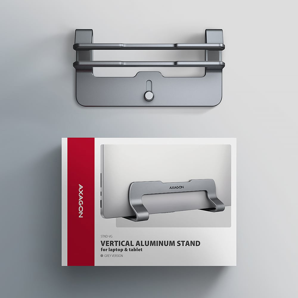 Вертикальна підставка для ноутбука AXAGON Vertical Stand for Laptops and Tablets Gray (STND-VG)