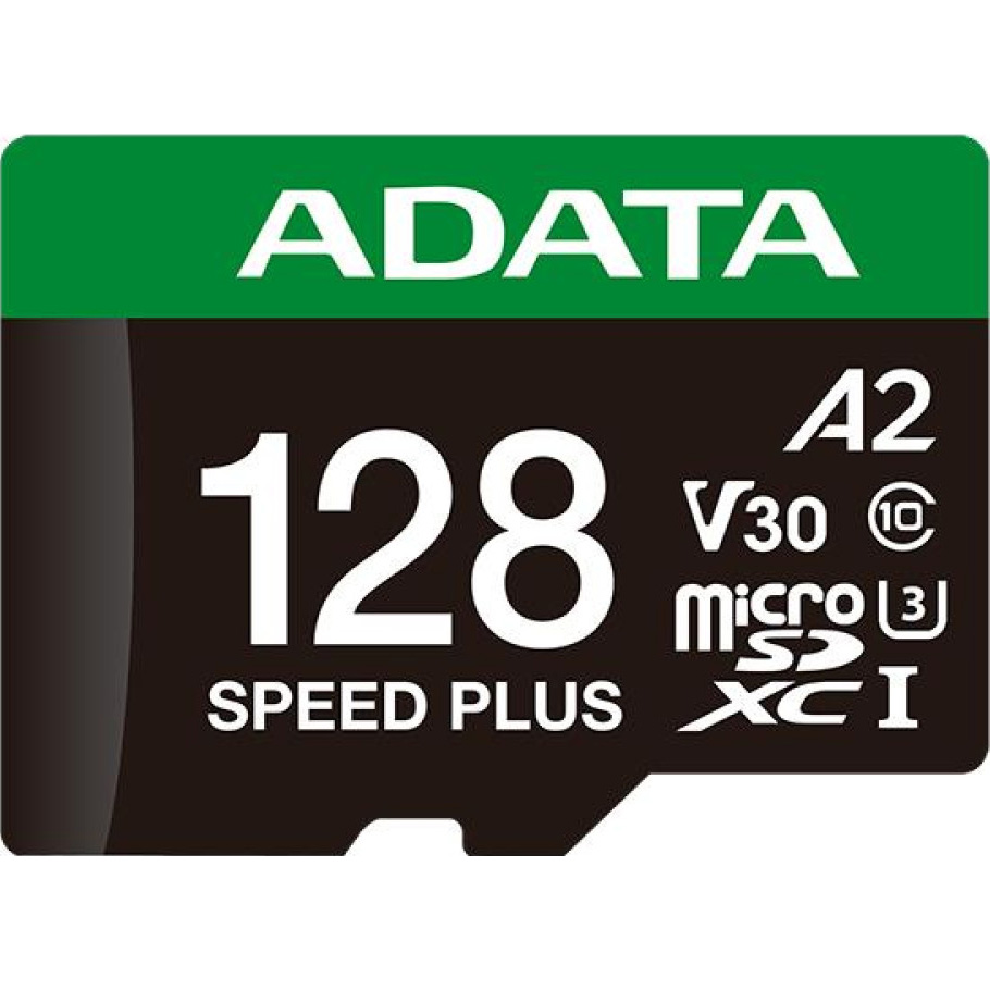 Карта пам'яті ADATA microSDXC Speed Plus 128GB UHS-I U3 V30 A2 Class 10 + SD-adapter (UD128GUI3V30A2SP-RA1)