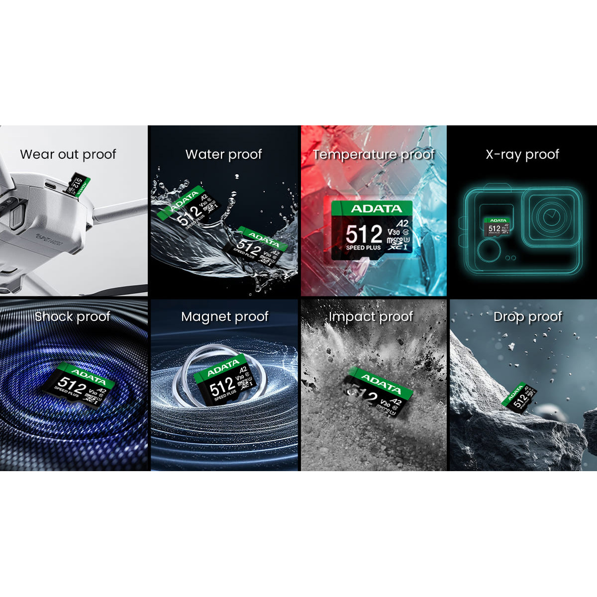 Карта пам'яті ADATA microSDXC Speed Plus 64GB UHS-I U3 V30 A2 Class 10 + SD-adapter (UD64GUI3V30A2SP-RA1)