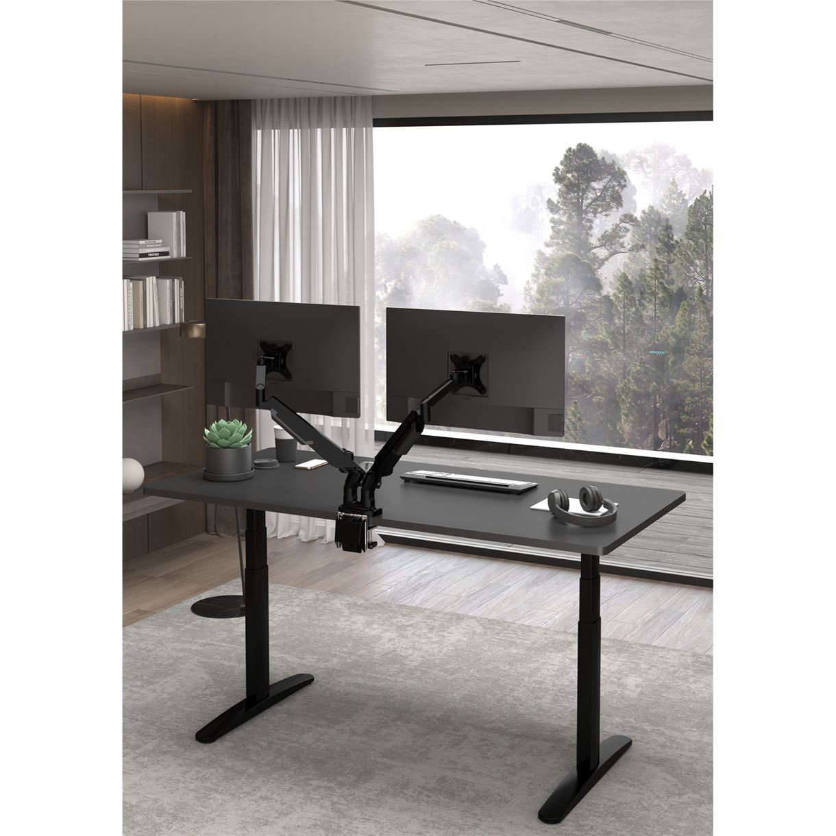 Крепление настольное для 2-х мониторов LOCTEK FlexiSpot MA8D2B 17"-32" Black