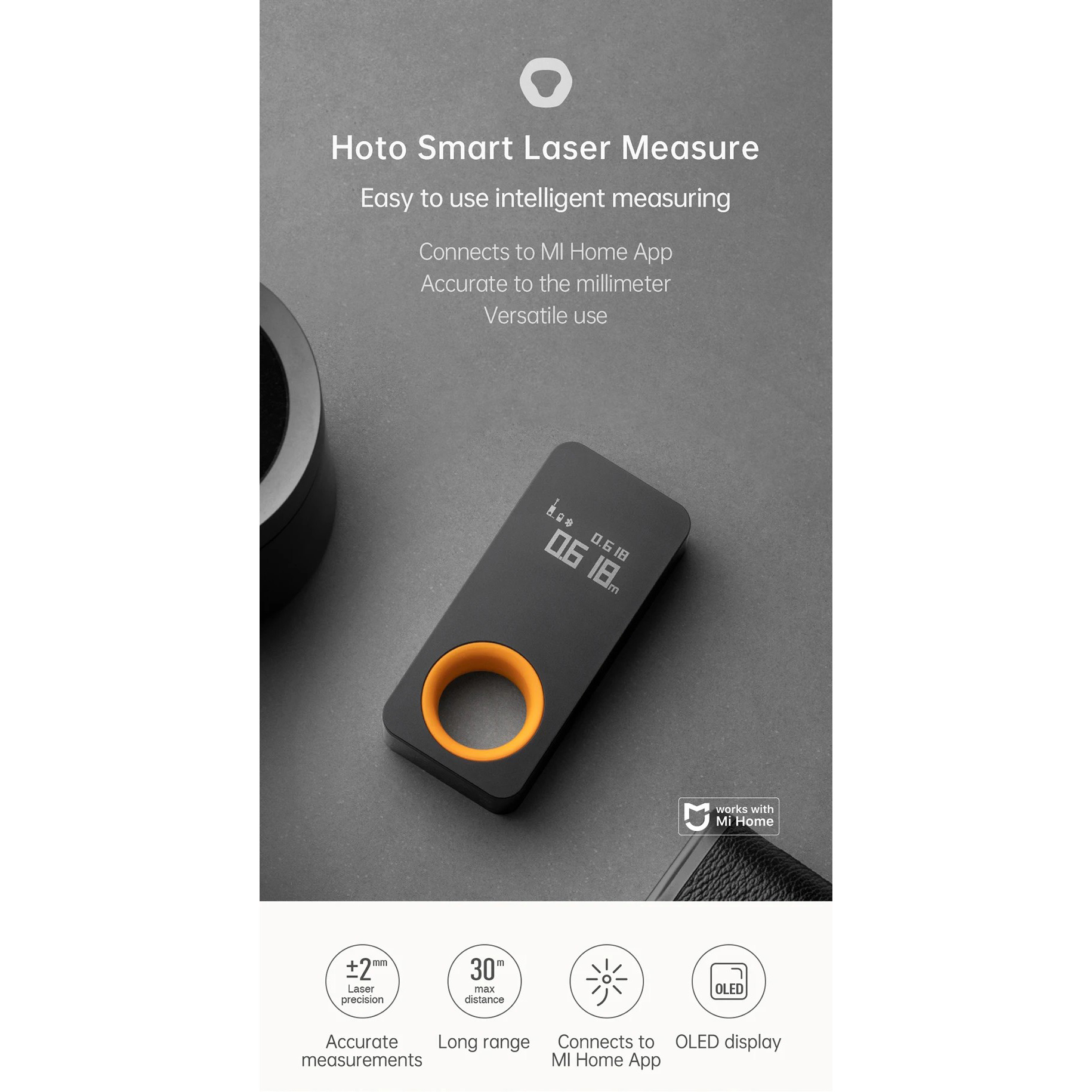 Лазерный дальномер HOTO Smart Laser Measure
