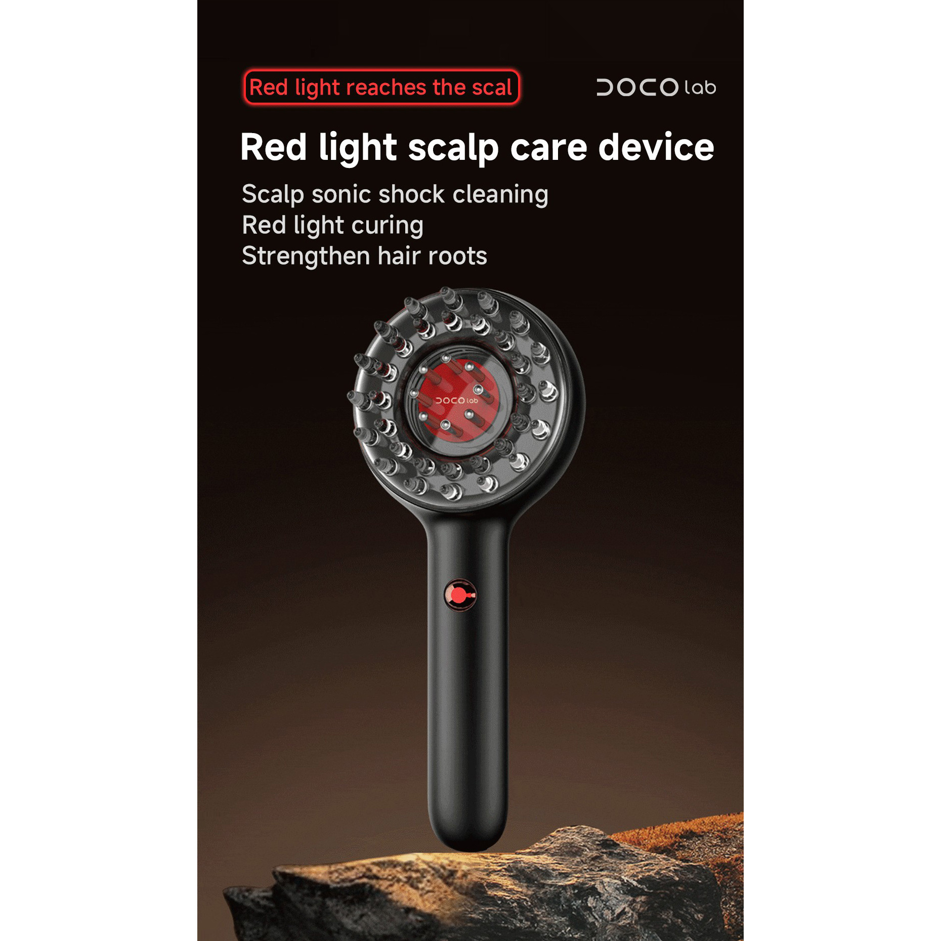 Масажна щітка Xiaomi DOCO Red Light Scalp Care Device SC001 Black