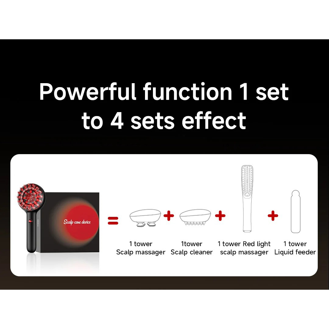 Масажна щітка Xiaomi DOCO Red Light Scalp Care Device SC001 Black