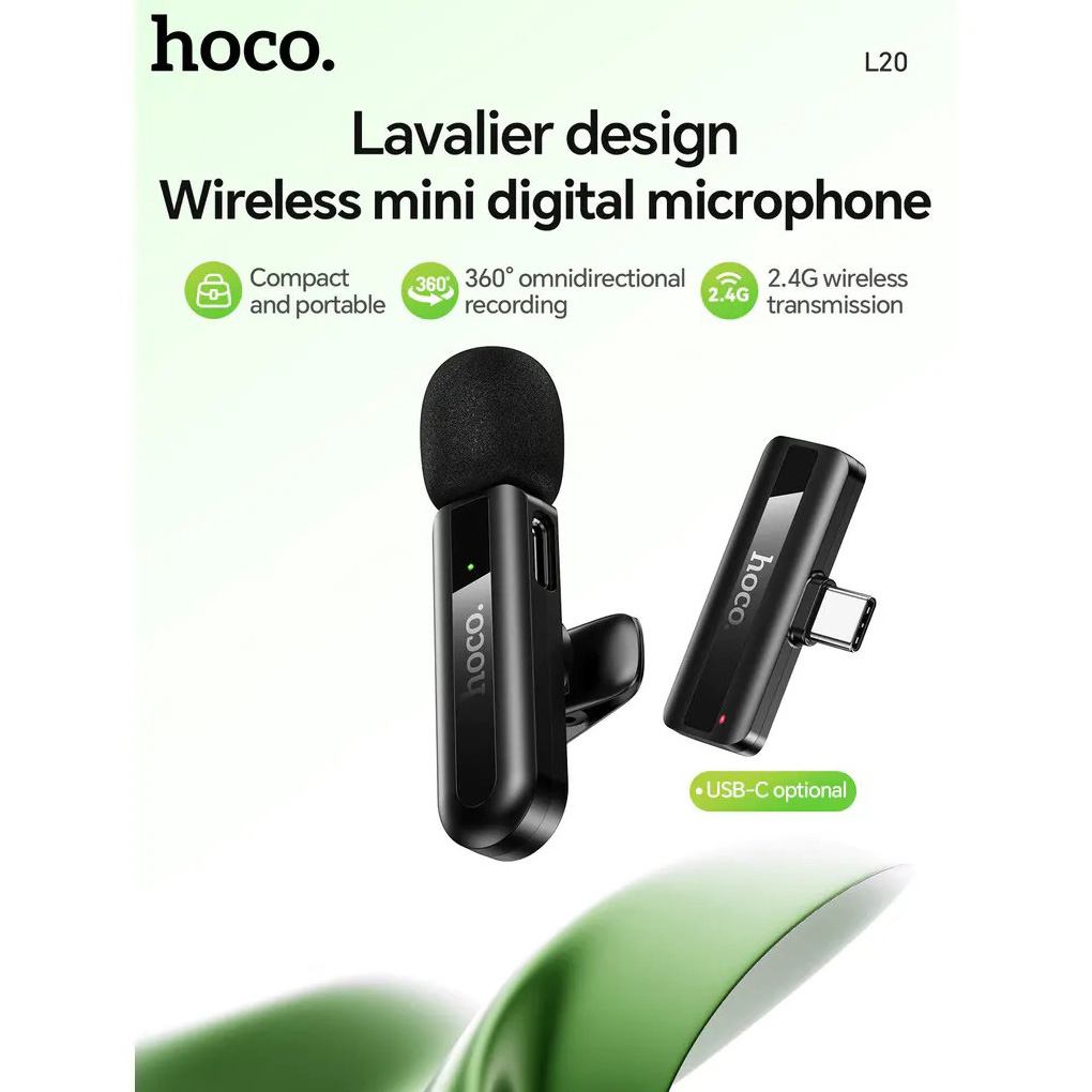 Беспроводной петличный микрофон HOCO L20 Fair Type-C