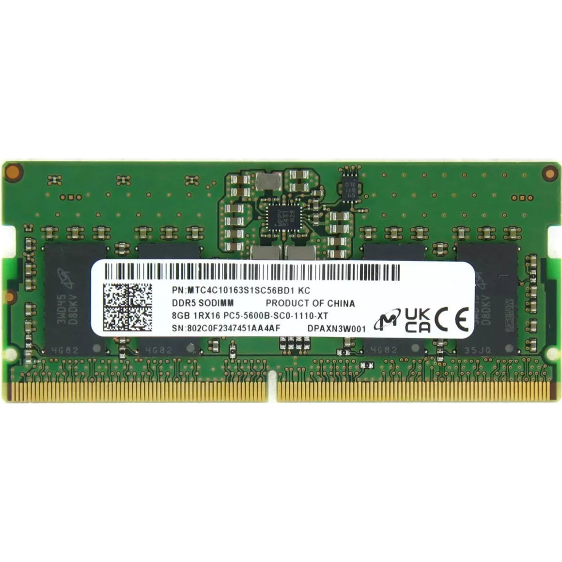 Модуль пам'яті MICRON SO-DIMM DDR5 5600MHz 8GB (MTC4C10163S1SC56BD1)