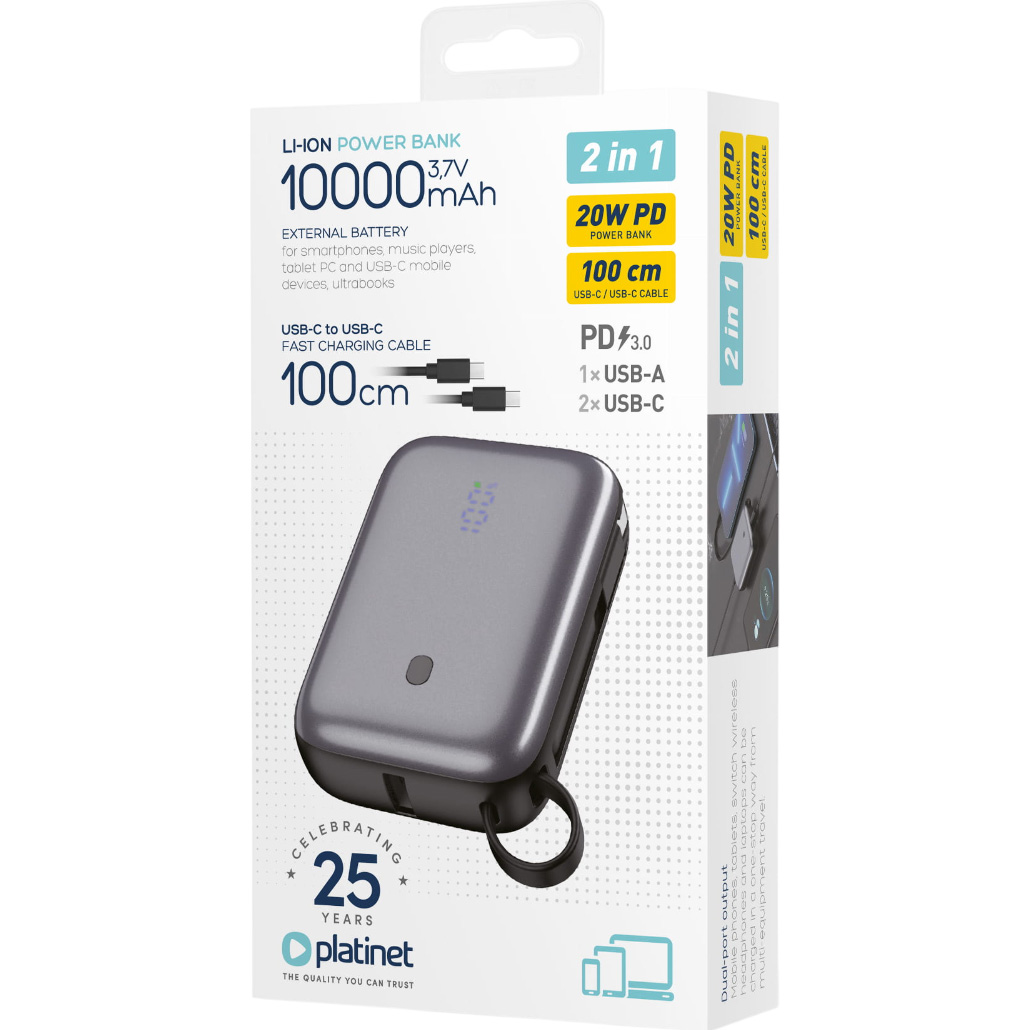 Повербанк PLATINET PMPB1020C 20W 10000mAh