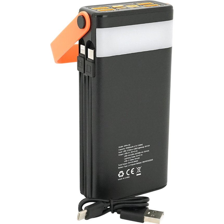 Повербанк с солнечной батареей 7GO GPW-02 22.5W 20000mAh Black