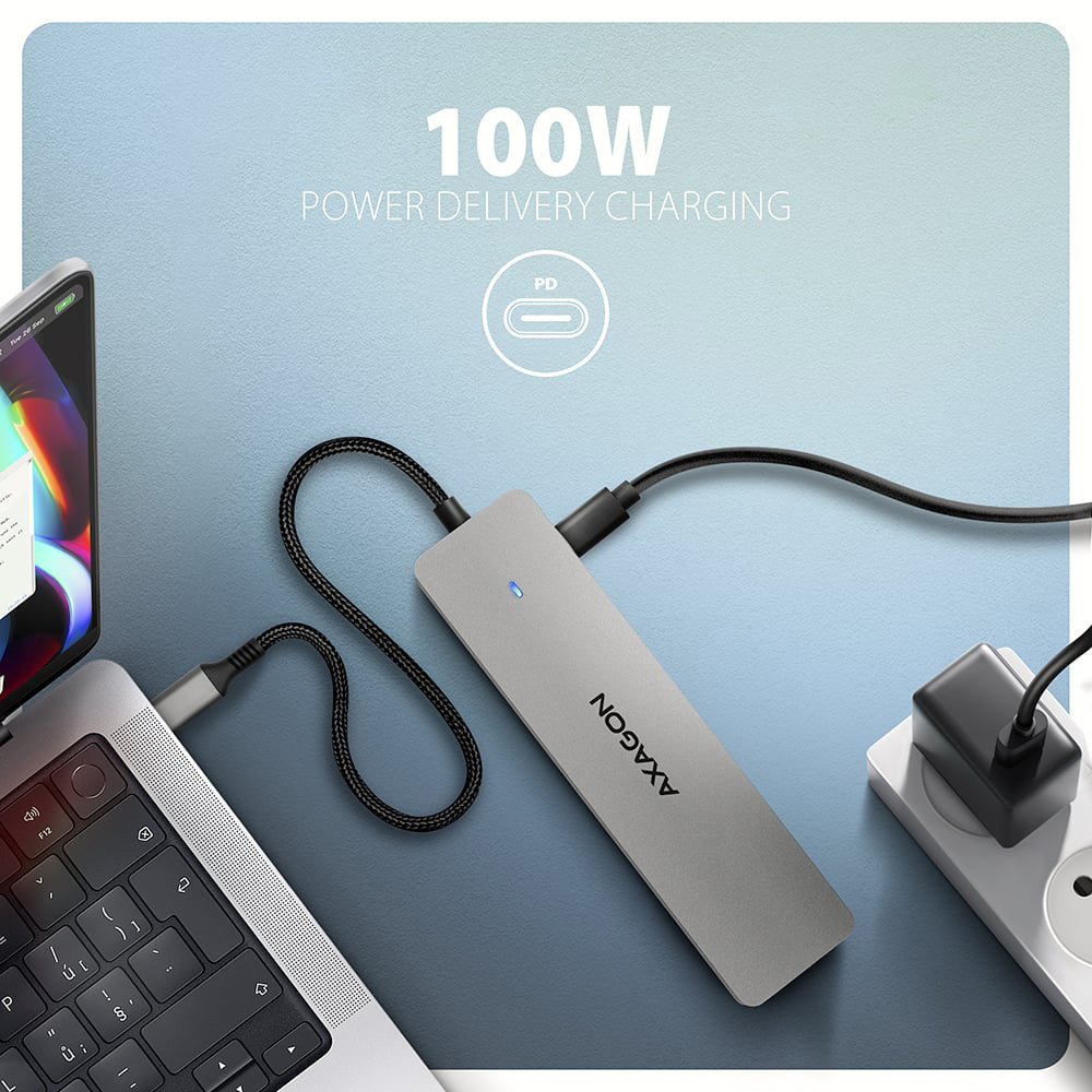 Порт-реплікатор AXAGON 7-in-1 USB-C 5Gbps Dual 4K Display Hub