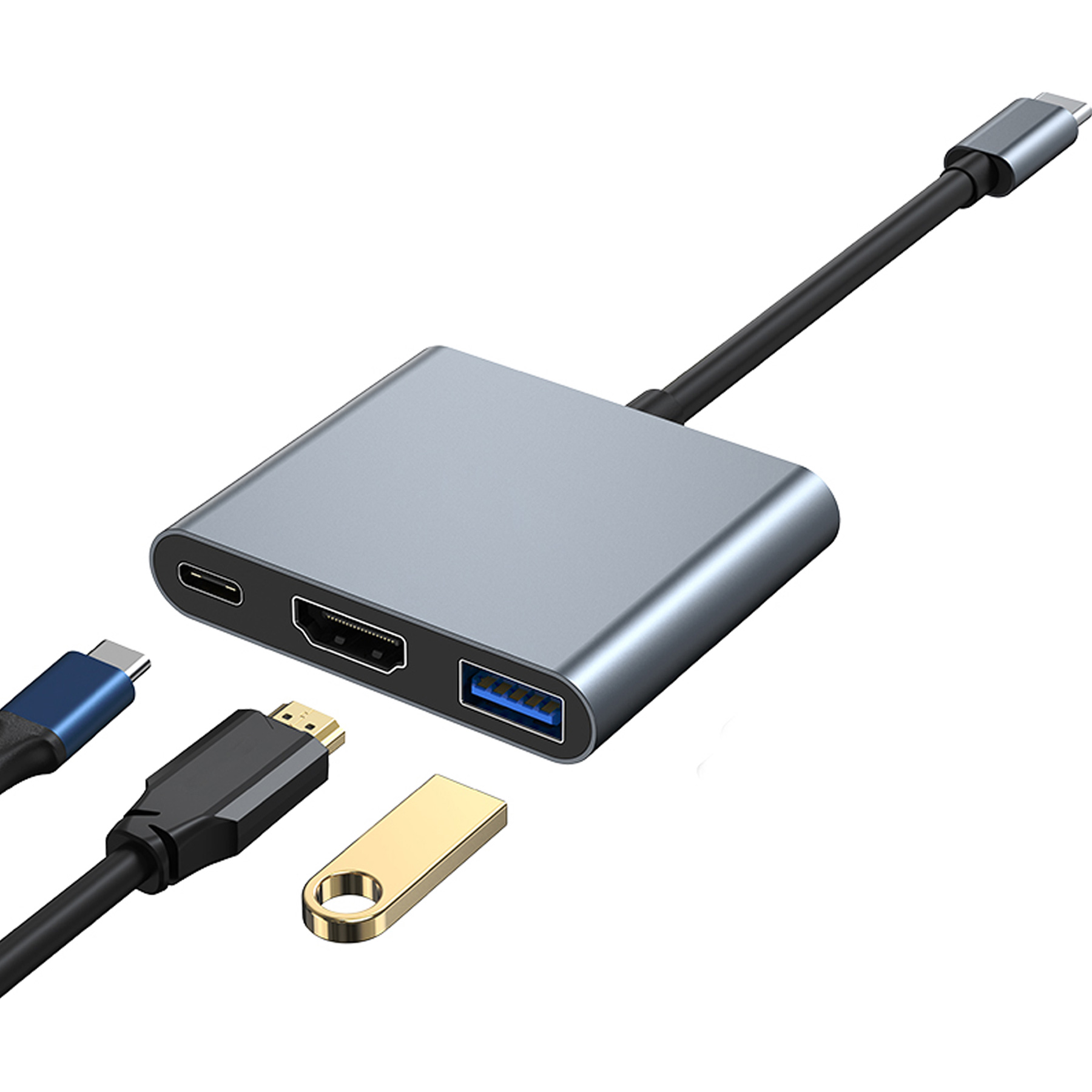 Порт-реплікатор DYNAMODE 3-in-1 USB-C to HDMI, USB3.0, PD87W
