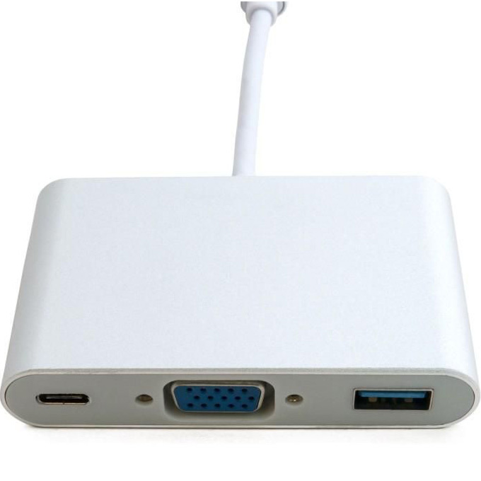 Порт-реплікатор EXTRADIGITAL USB-C to 1xUSB3.0, 1xVGA, 1xUSB-C PD (KBV1690)