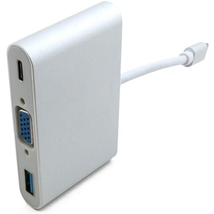 Порт-реплікатор EXTRADIGITAL USB-C to 1xUSB3.0, 1xVGA, 1xUSB-C PD (KBV1690)