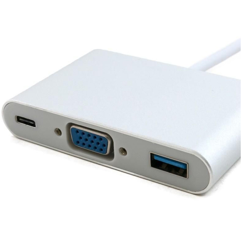 Порт-реплікатор EXTRADIGITAL USB-C to 1xUSB3.0, 1xVGA, 1xUSB-C PD (KBV1690)