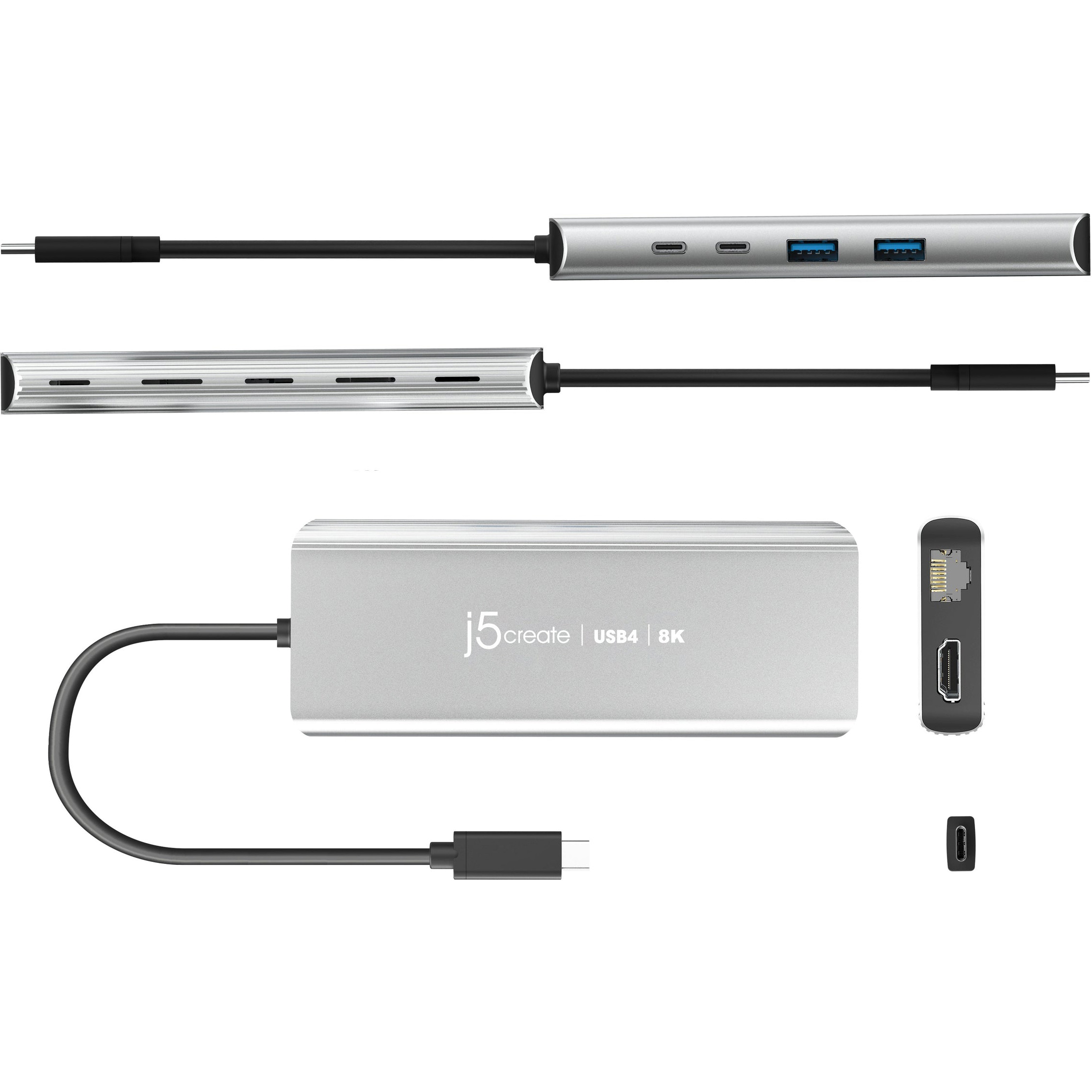 Порт-реплікатор J5CREATE 6-in-1 USB4 8K Multi-Port Hub (JCD403-N)