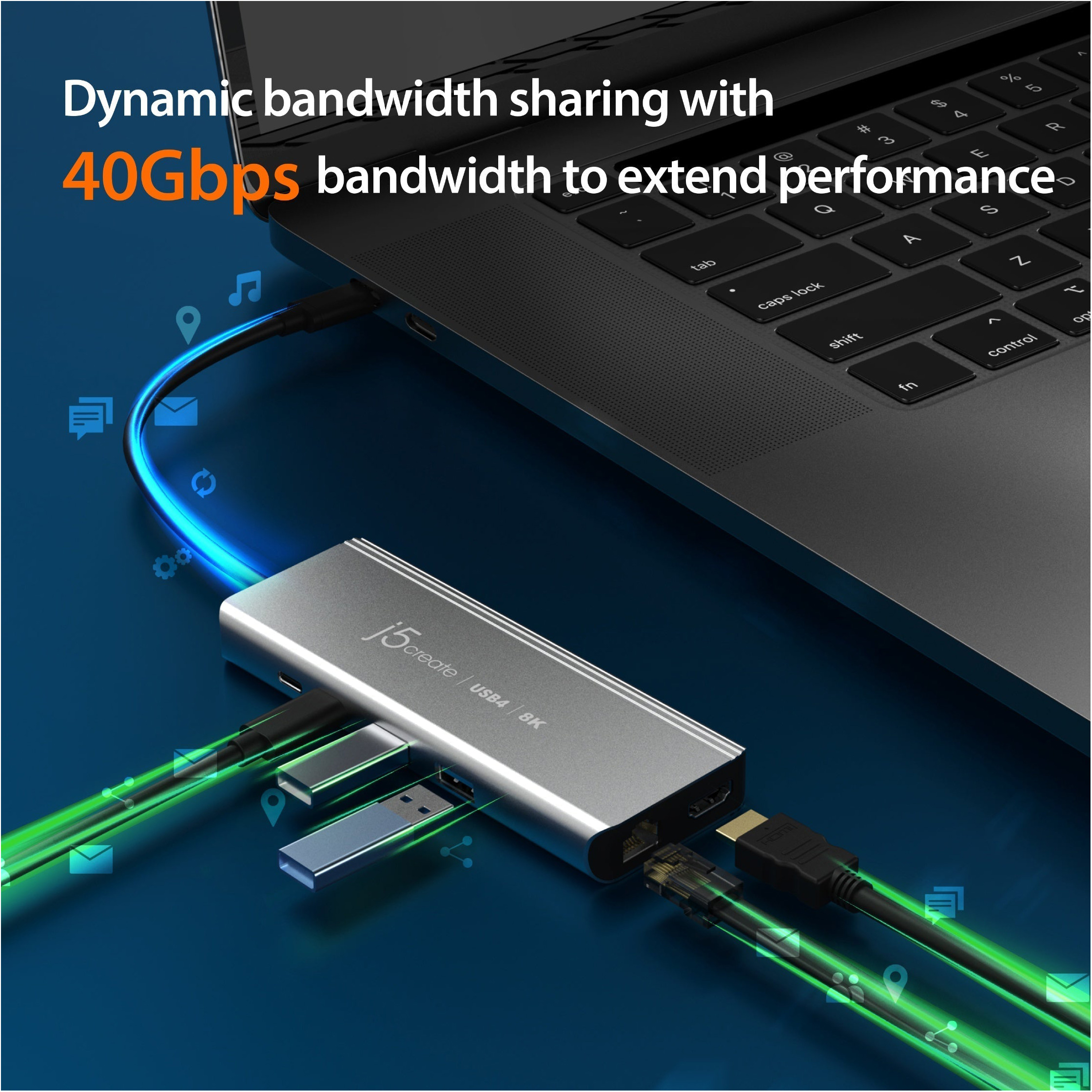 Порт-реплікатор J5CREATE 6-in-1 USB4 8K Multi-Port Hub (JCD403-N)