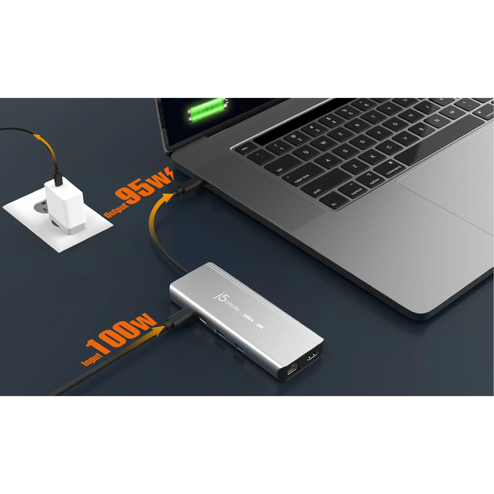 Порт-реплікатор J5CREATE 6-in-1 USB4 8K Multi-Port Hub (JCD403-N)