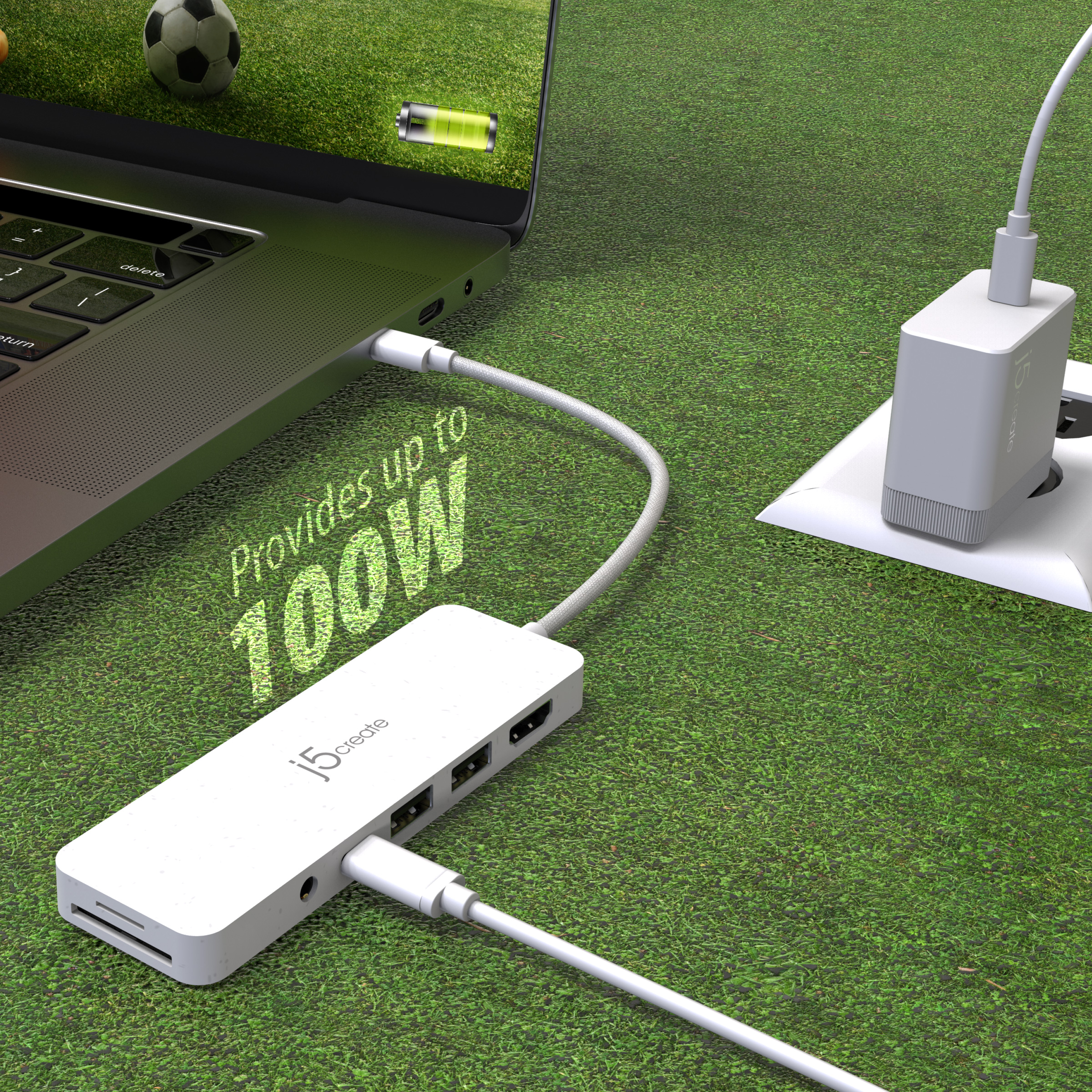 Порт-реплікатор J5CREATE Eco-Friendly 6-in-1 USB-C Multi-Port Hub with PD100W Rose (JCD373ER-N)