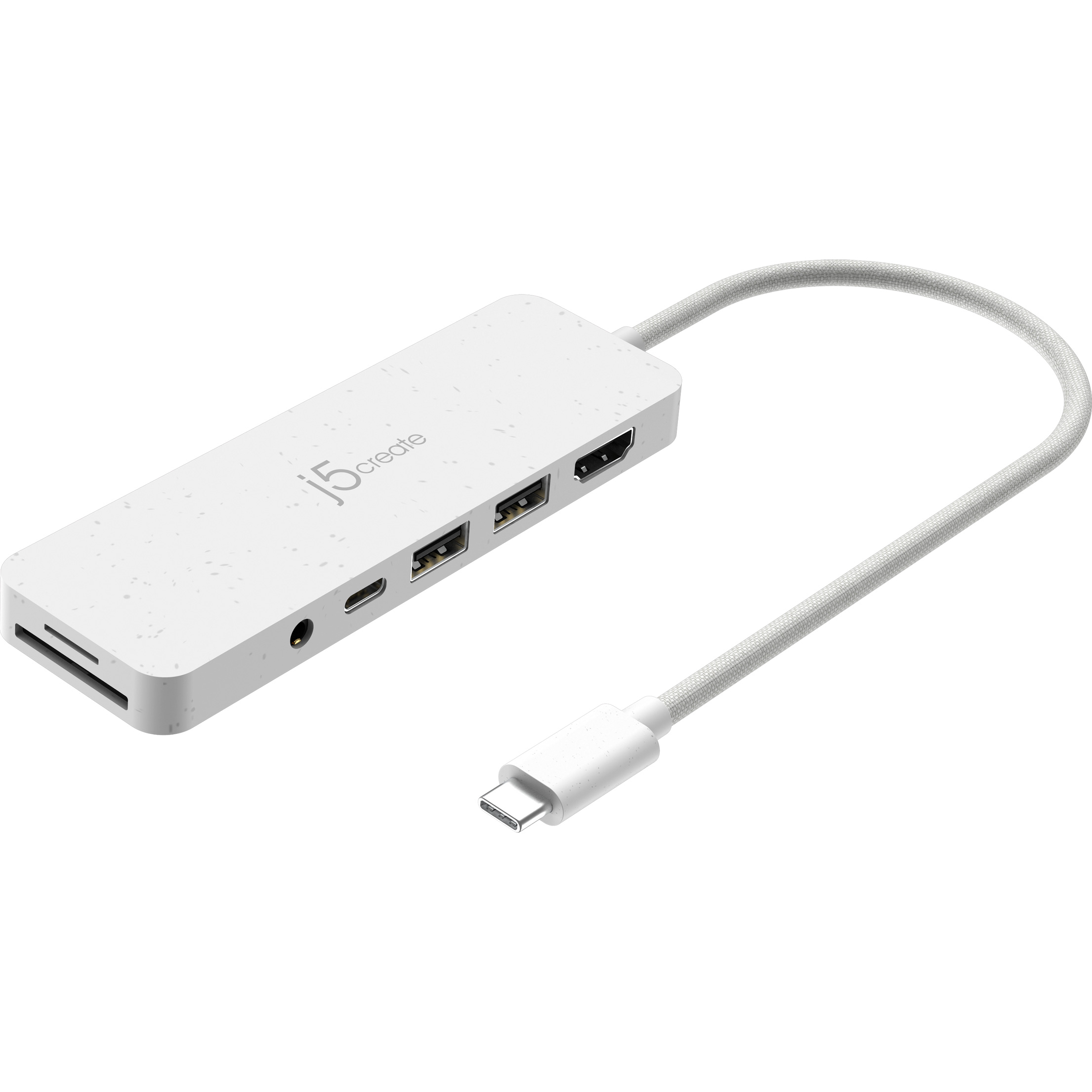Порт-реплікатор J5CREATE Eco-Friendly 6-in-1 USB-C Multi-Port Hub with PD100W White (JCD373EW-N)