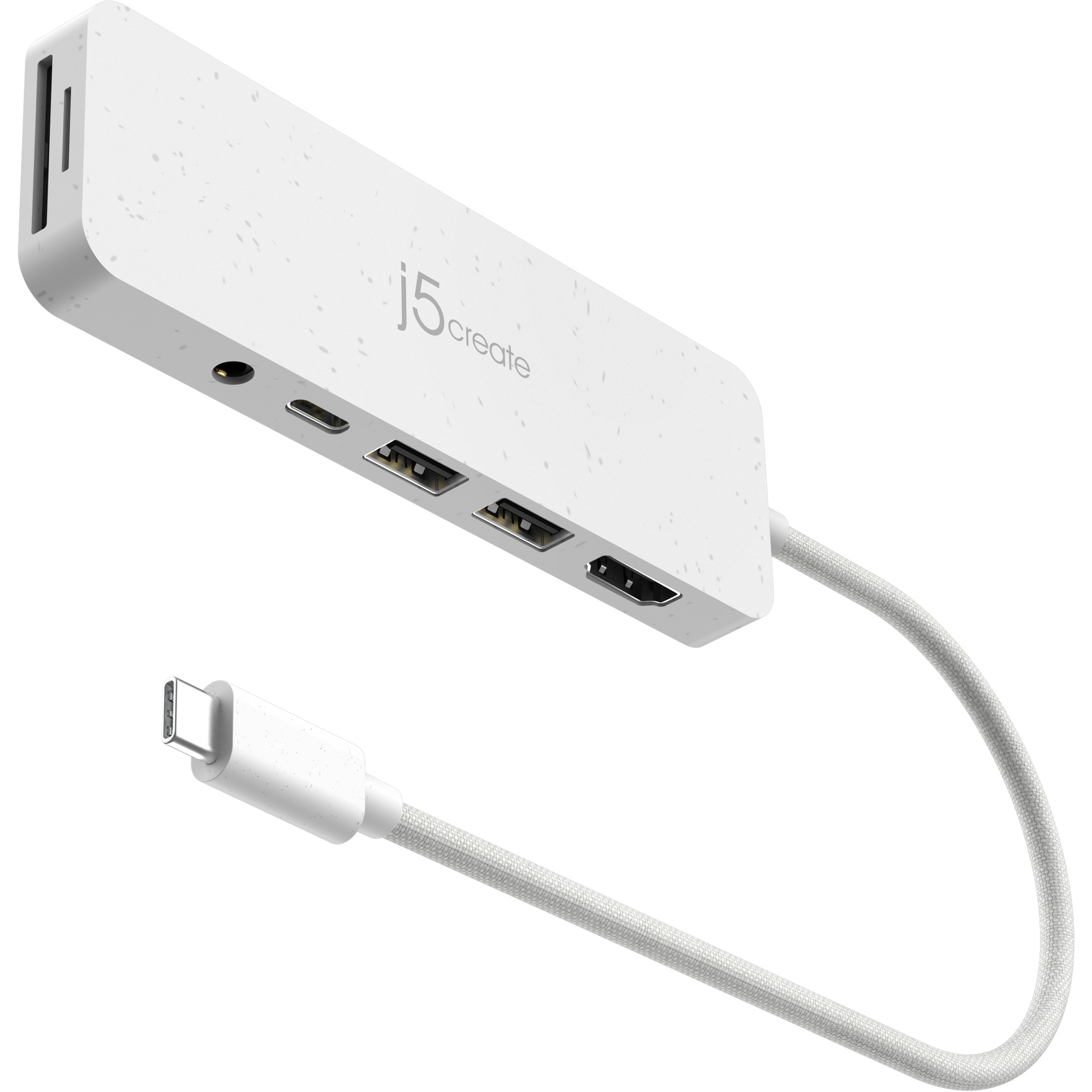 Порт-реплікатор J5CREATE Eco-Friendly 6-in-1 USB-C Multi-Port Hub with PD100W White (JCD373EW-N)