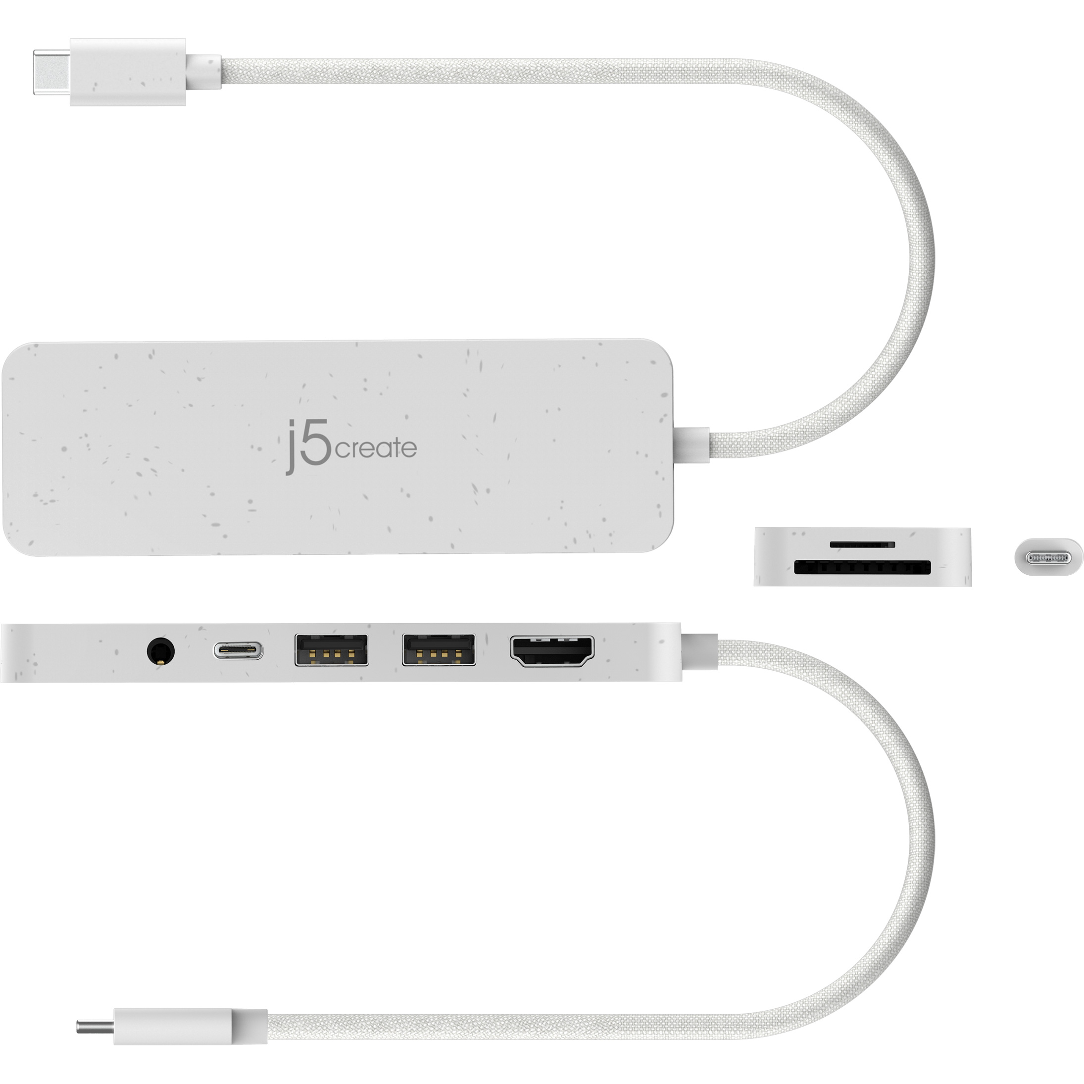 Порт-реплікатор J5CREATE Eco-Friendly 6-in-1 USB-C Multi-Port Hub with PD100W White (JCD373EW-N)