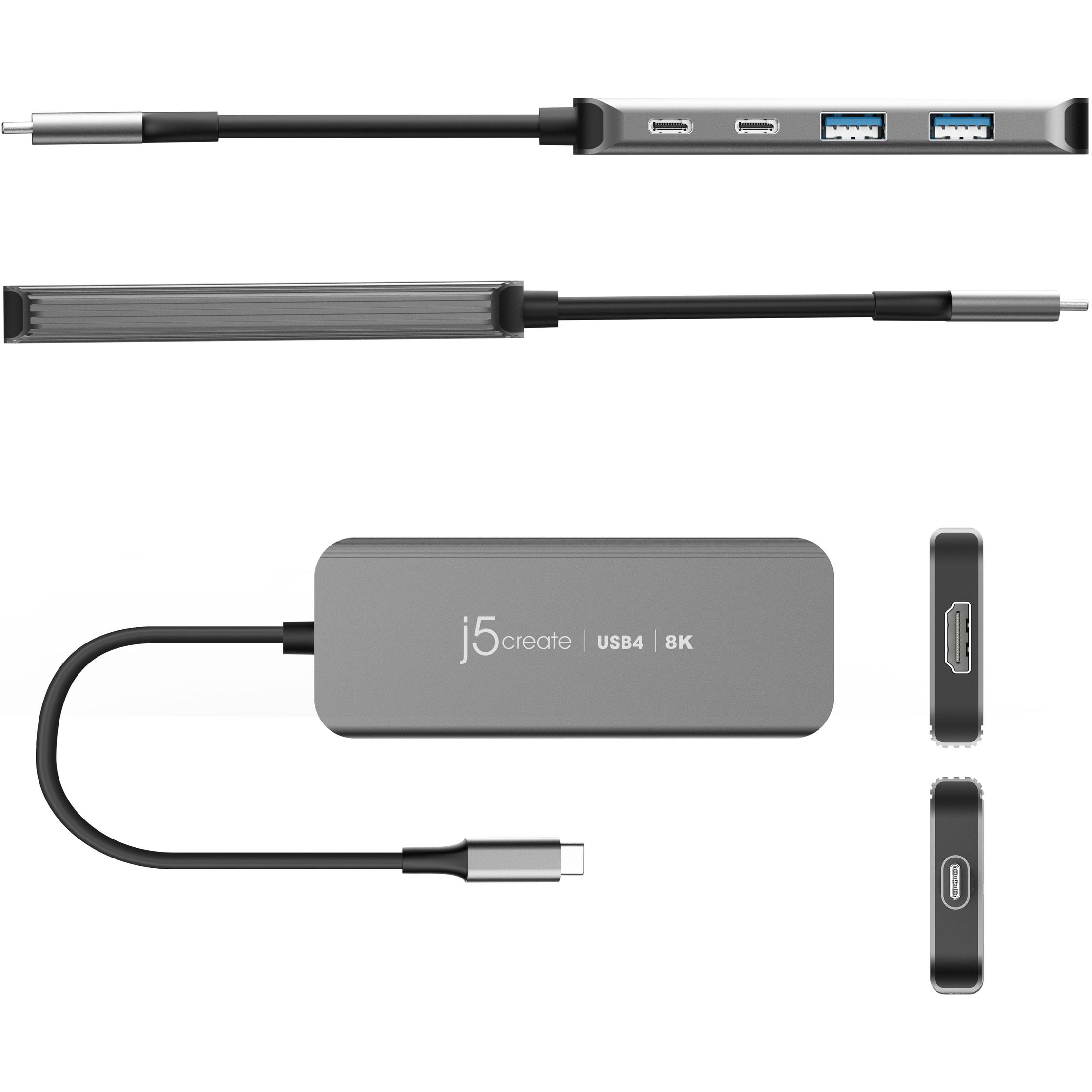 Порт-реплікатор J5CREATE USB4 8K60 Slim Hub (JCH453-N)