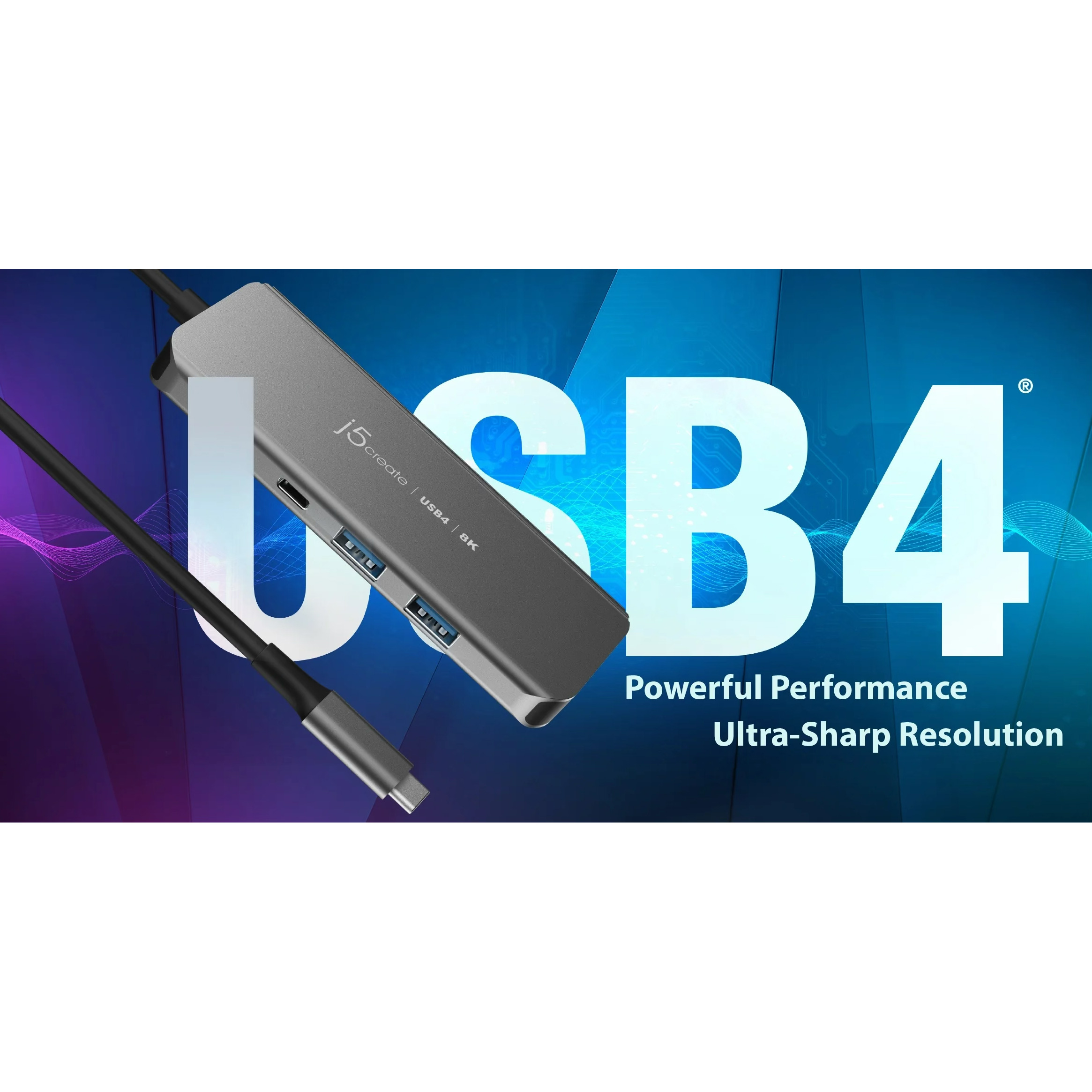 Порт-реплікатор J5CREATE USB4 8K60 Slim Hub (JCH453-N)