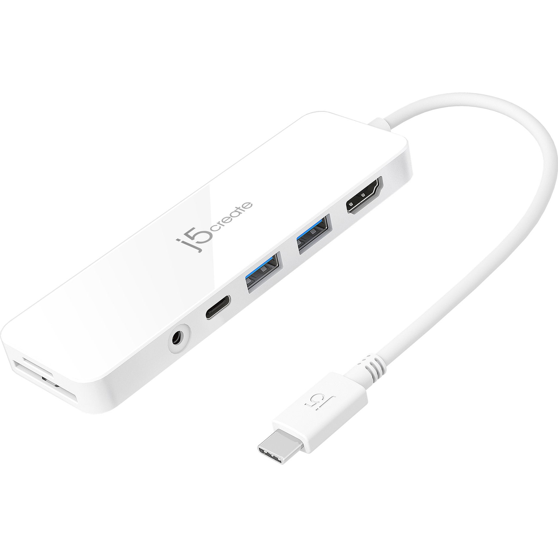 Порт-реплікатор J5CREATE USB-C Multi-Port Hub with PD60W White (JCD373-N)