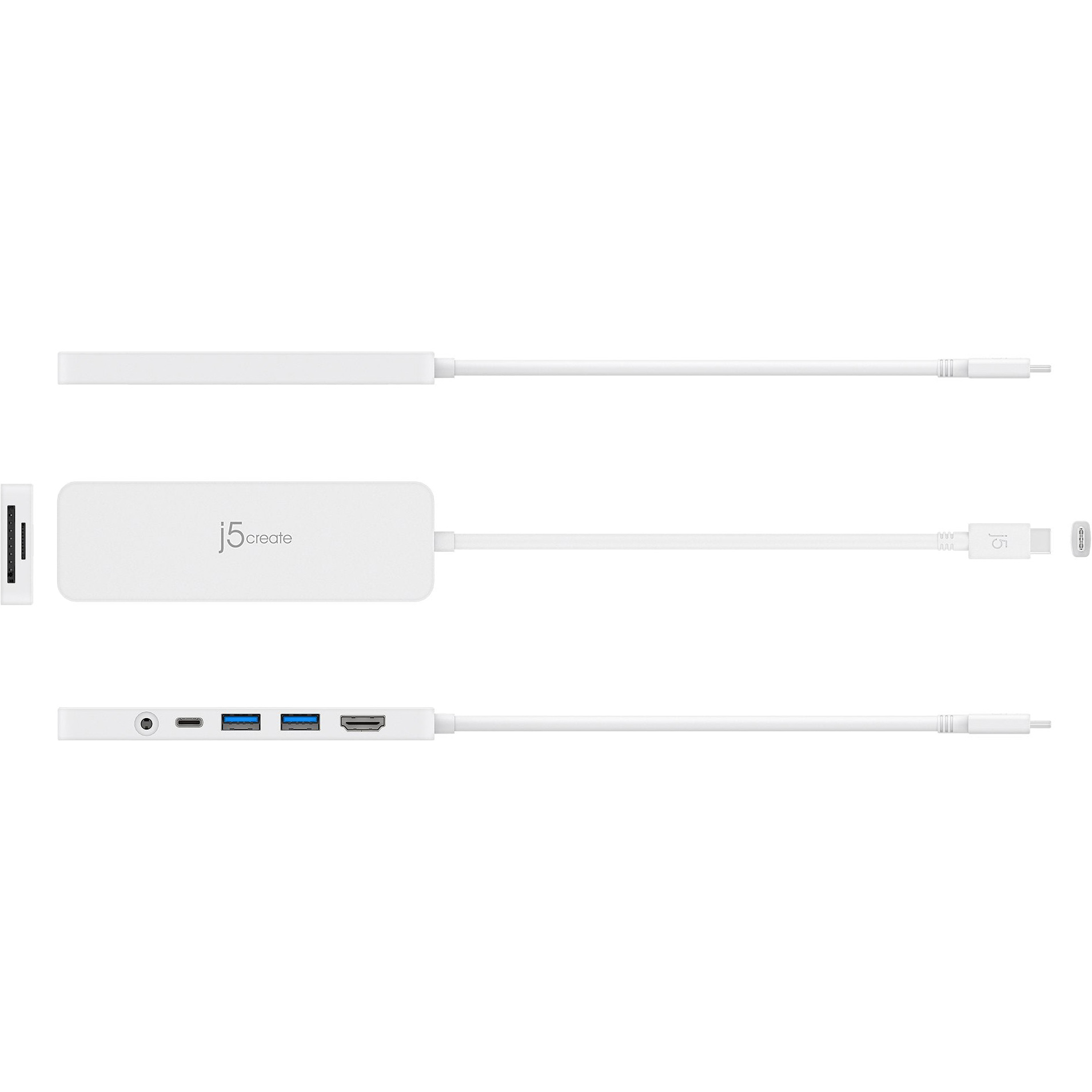 Порт-реплікатор J5CREATE USB-C Multi-Port Hub with PD60W White (JCD373-N)