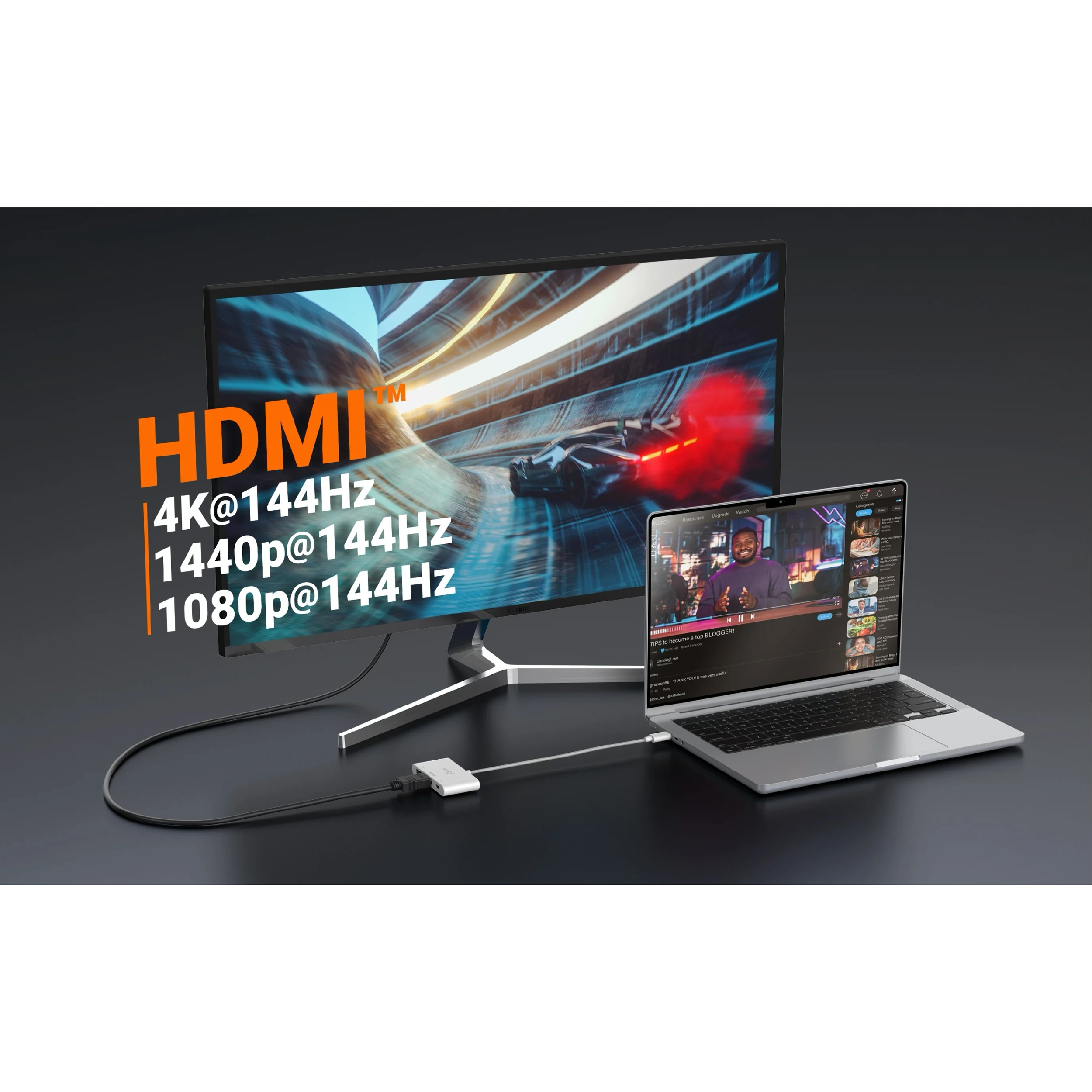 Порт-реплікатор J5CREATE USB-C to HDMI 4K@144Hz & USB3.2 with PD100W Blue (JCA399-N)
