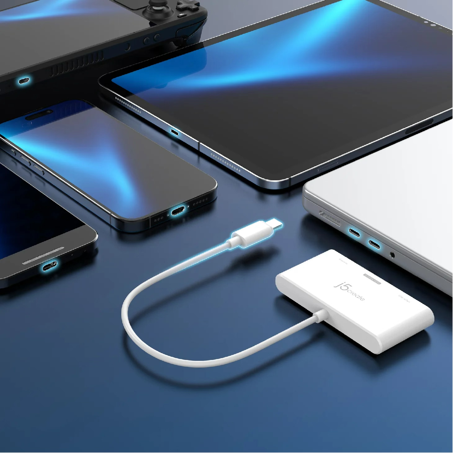 Порт-реплікатор J5CREATE USB-C to HDMI 4K@144Hz & USB3.2 with PD100W Blue (JCA399-N)
